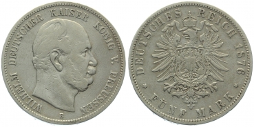 Preussen 5 Mark 1876 B - Wilhelm I.